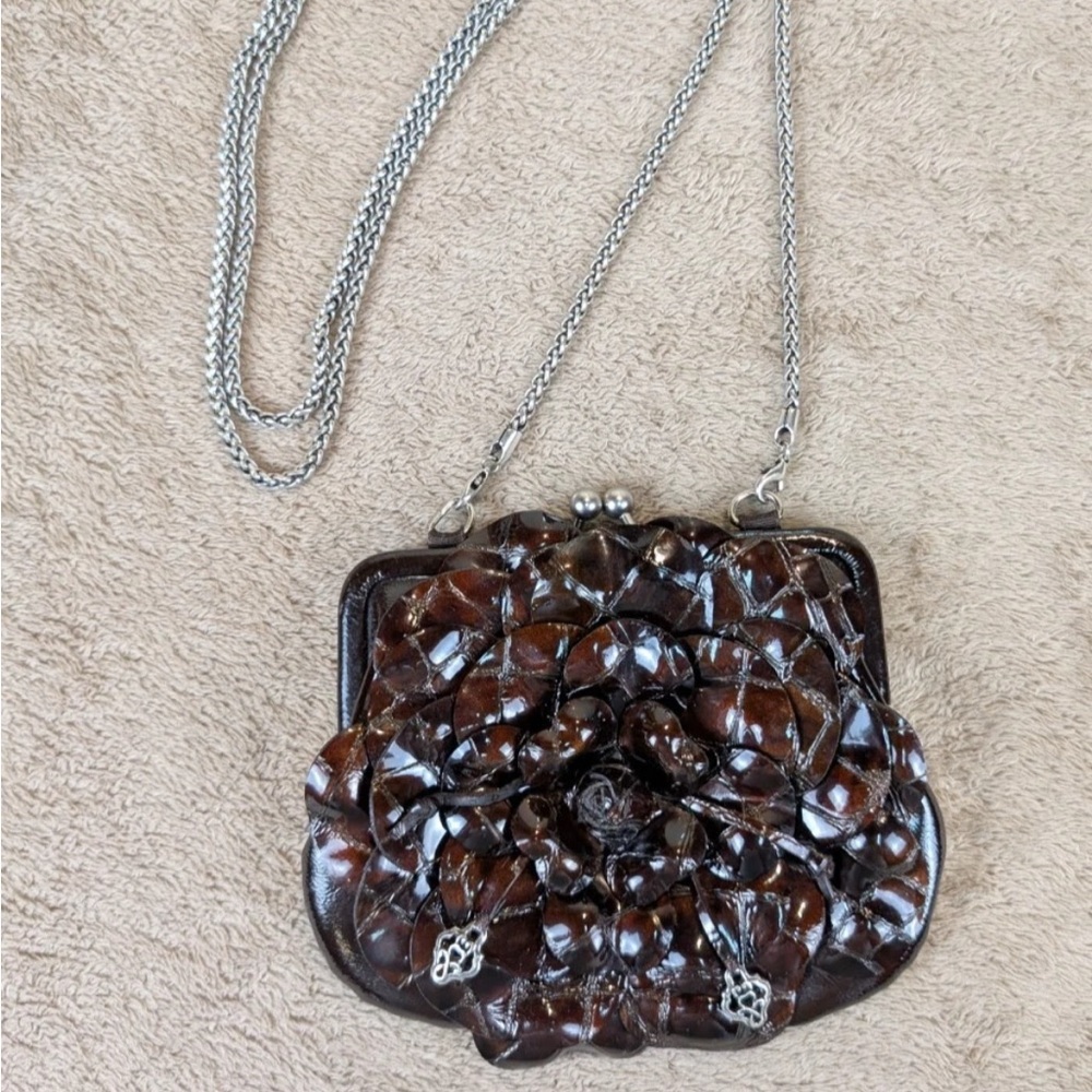 Brighton Rosalie Bronze Coin Purse with Silver Chain